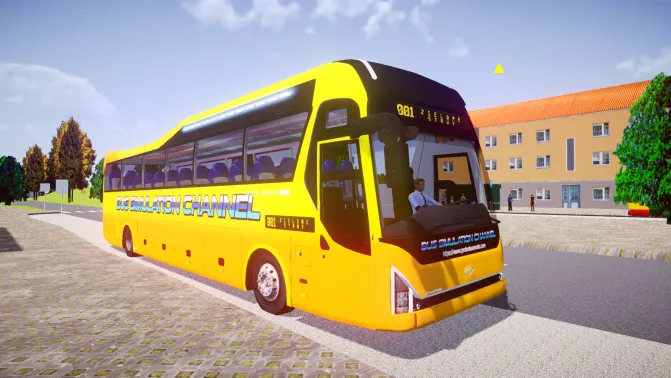Mod Hyundai Universe Noble EX12.5 — Korean Luxury Coach Mod - Vista Principal/Lateral (Proton Bus Simulator)