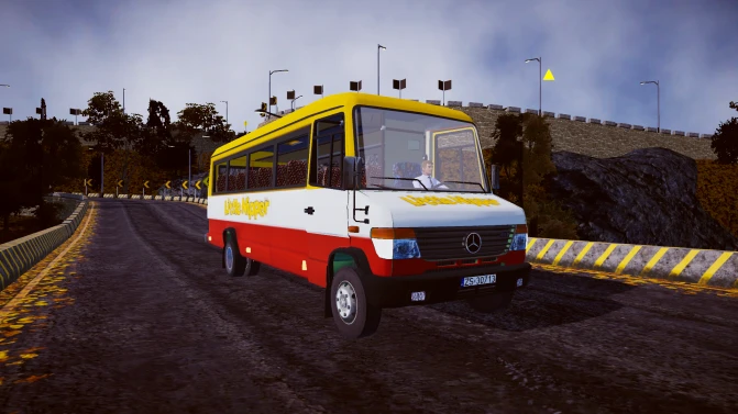 Mod Mercedes-Benz Vario 614D – German Light Minibus Mod - Vista Principal/Lateral (Proton Bus Simulator)