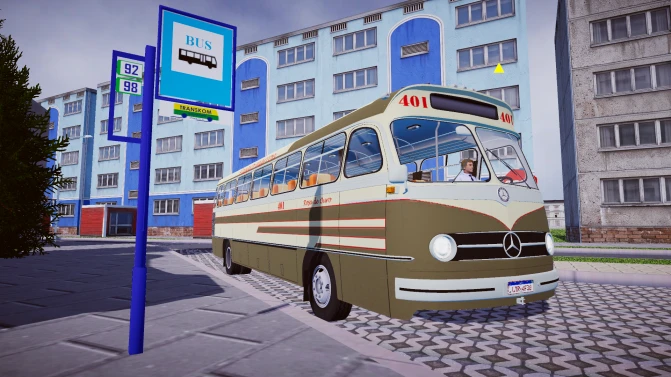 Mod Mercedes-Benz O321 HL — 1958 Monobloco Touring Coach Mod - Vista Principal/Lateral (Proton Bus Simulator)
