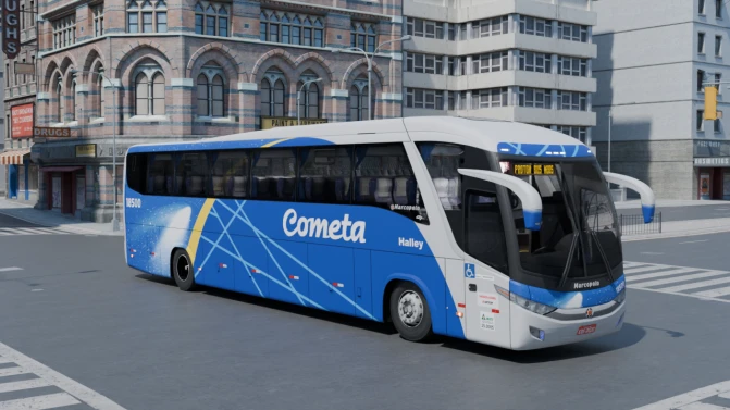 Mod Marcopolo Paradiso G7 1200 Scania K-360/K-400IB Mod - Vista Principal/Lateral (Proton Bus Simulator)