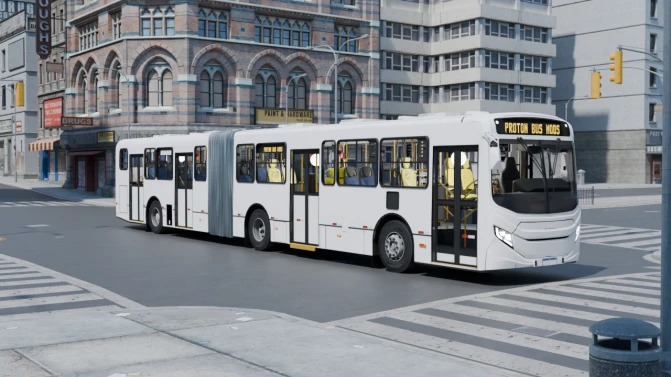 Mod Caio Millennium V Scania K320C Articulated Bus Mod - Vista Principal/Lateral (Proton Bus Simulator)