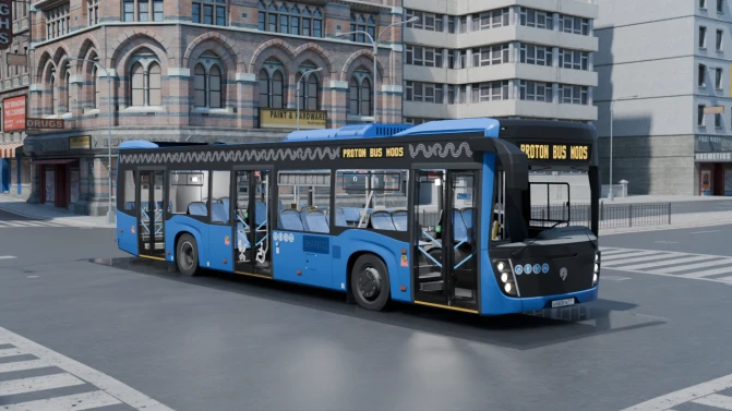 Mod NefAZ-5299-40-52 Moscow Low-Floor Bus Mod for PBS - Vista Principal/Lateral (Proton Bus Simulator)