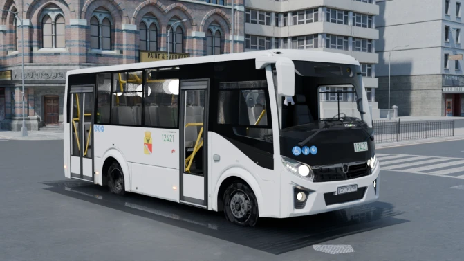 Mod PAZ 320435-04 Vector Next Russian Midibus Mod - Vista Principal/Lateral (Proton Bus Simulator)