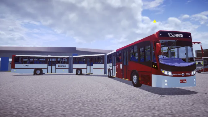 Mod Caio Top Bus 2004 — 25m Biarticulated São Paulo BRT Mod - Vista Principal/Lateral (Proton Bus Simulator)