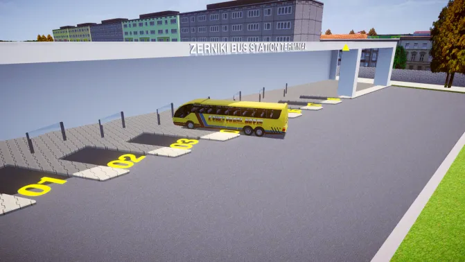Mapa Zernik Map — Polish Fictional City Mod for PBSU - Ruas e Paisagem (Proton Bus Simulator)
